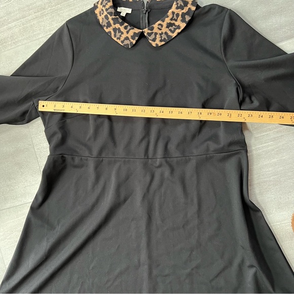 Talbots size 20 black dress with animal print trim - Picture 4 of 15